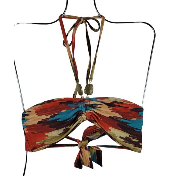 ABS Allen Schwartz Aztec Beaded Summer Pool Party Cruise Bikini L - Picture 3 of 8